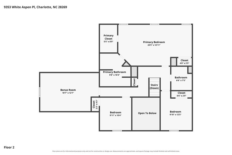 2,260/Mo, 9353 White Aspen Pl Charlotte, NC 28269 Floor Plan View