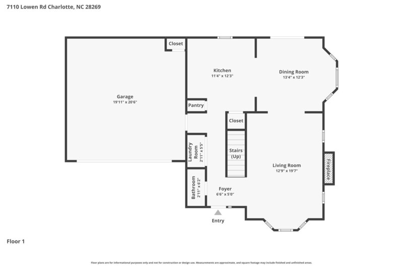 2,055/Mo, 7110 Lowen Rd Charlotte, NC 28269 Floorplan View