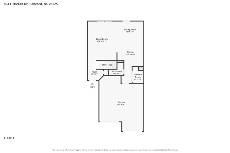 1,825/Mo, 834 Littleton Dr Concord, NC 28025 Floor Plan View