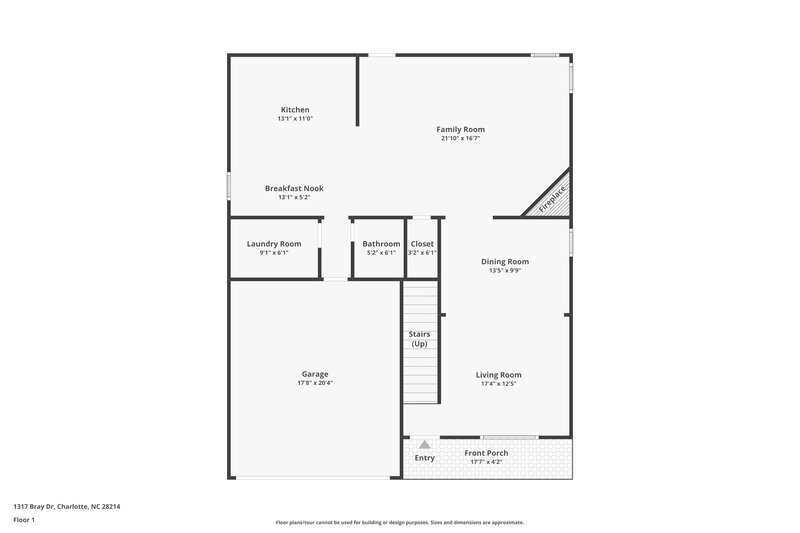 2,135/Mo, 1317 Bray Dr Charlotte, NC 28214 Floor Plan View
