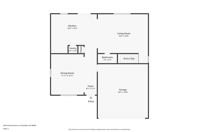 1,870/Mo, 5015 Patricia Ann Ln Charlotte, NC 28269 Floor Plan View