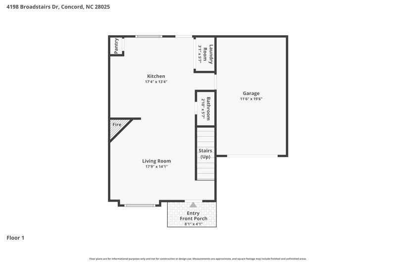 1,785/Mo, 4198 Broadstairs Dr Concord, NC 28025 Floor Plan View