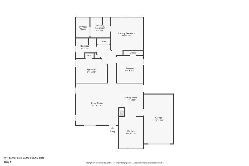 1,960/Mo, 1001 Salmon River Dr Monroe, NC 28110 Floor Plan View