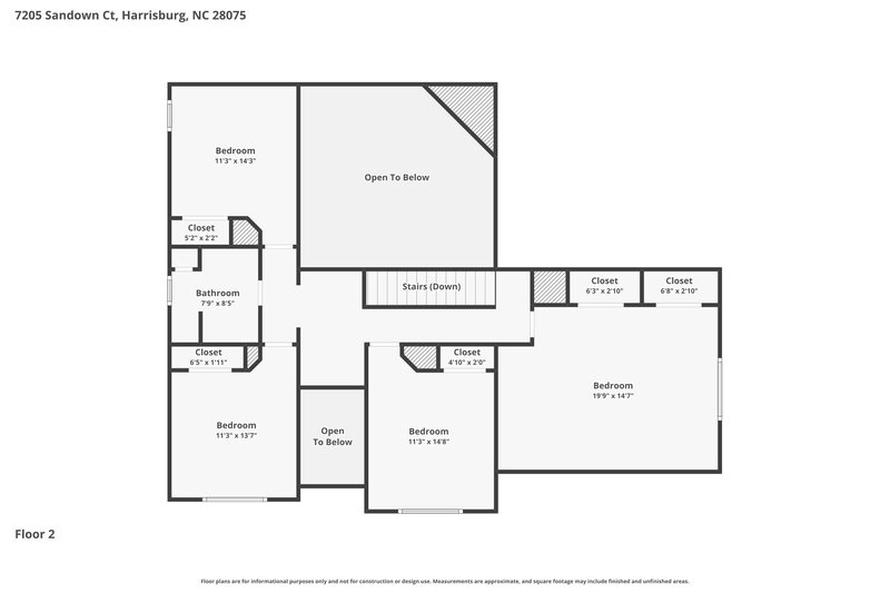 2,580/Mo, 7205 Sandown Ct Harrisburg, NC 28075 Floor Plan View 2