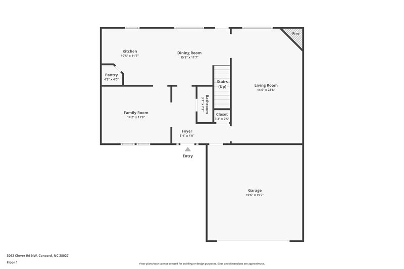 1,890/Mo, 3062 Clover Rd NW Concord, NC 28027 Floorplan View