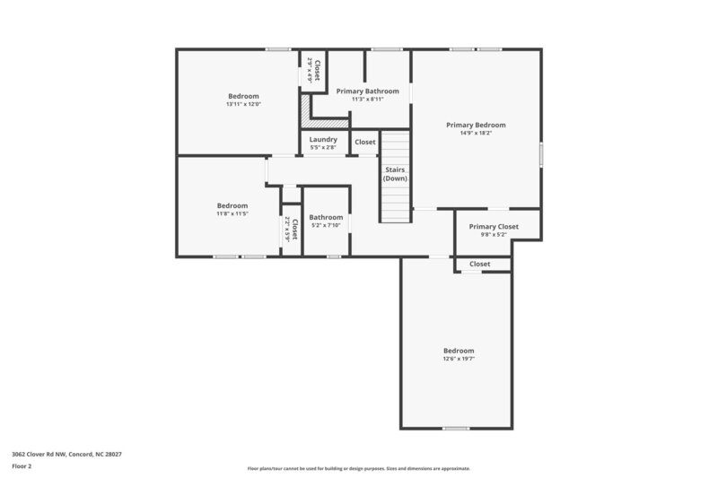 1,890/Mo, 3062 Clover Rd NW Concord, NC 28027 Floorplan View 2
