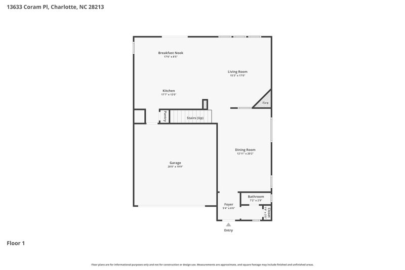 2,185/Mo, 13633 Coram Pl Charlotte, NC 28213 Floor Plan View