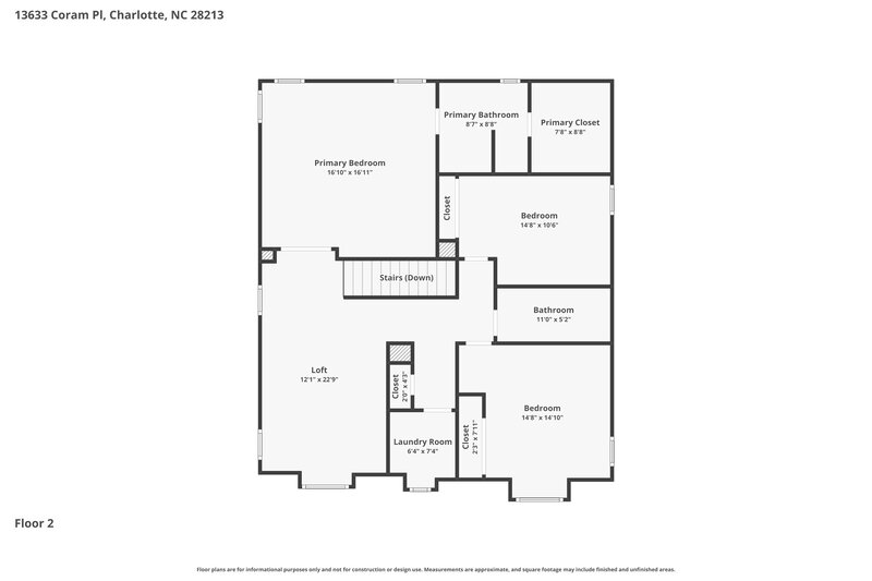 2,185/Mo, 13633 Coram Pl Charlotte, NC 28213 Floor Plan View 2