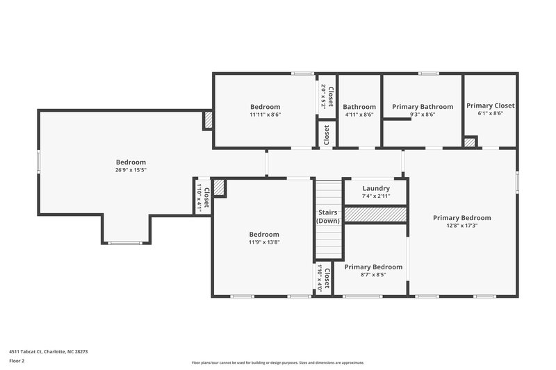 2,370/Mo, 4511 Tabcat Ct Charlotte, NC 28273 Floor Plan View 2