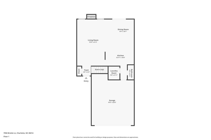 1,855/Mo, 7950 Bristle Ln Charlotte, NC 28214 Floor Plan View