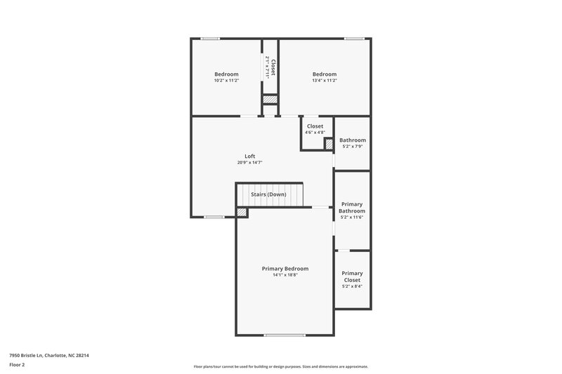 1,855/Mo, 7950 Bristle Ln Charlotte, NC 28214 Floor Plan View 2
