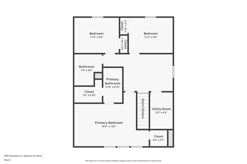 1,895/Mo, 1907 Dunsmore Ln Waxhaw, NC 28173 Floorplan View 2