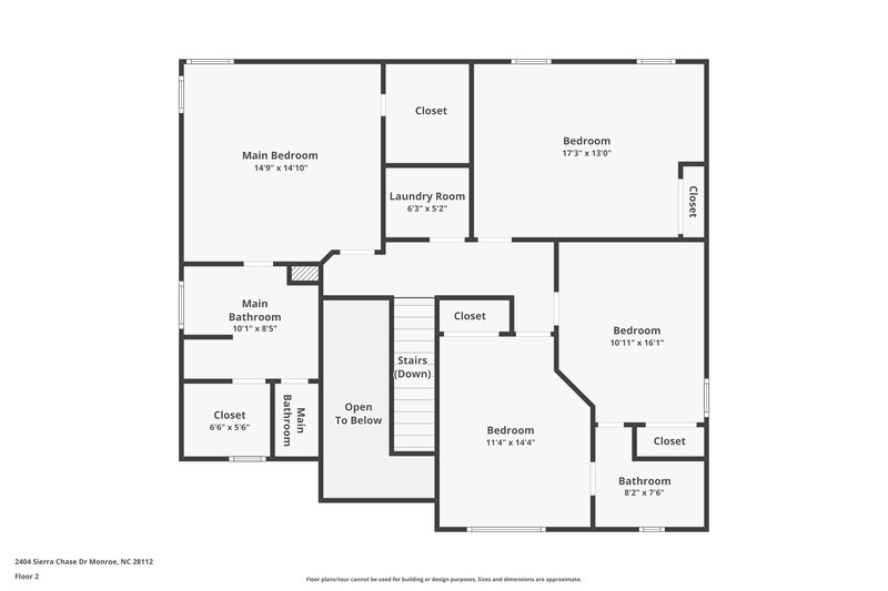 2,090/Mo, 2404 Sierra Chase Dr Monroe, NC 28112 Floorplan View 2