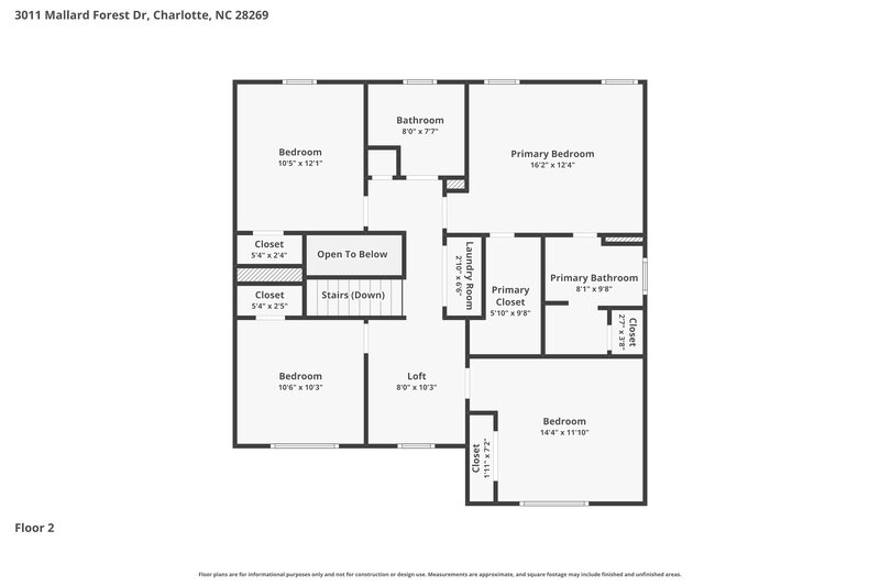 2,535/Mo, 3011 Mallard Forest Dr Charlotte, NC 28269 Floorplan View 2