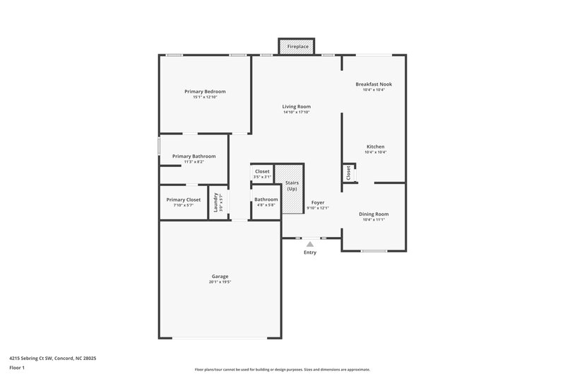 1,995/Mo, 4215 Sebring Ct SW Concord, NC 28025 Floor Plan View