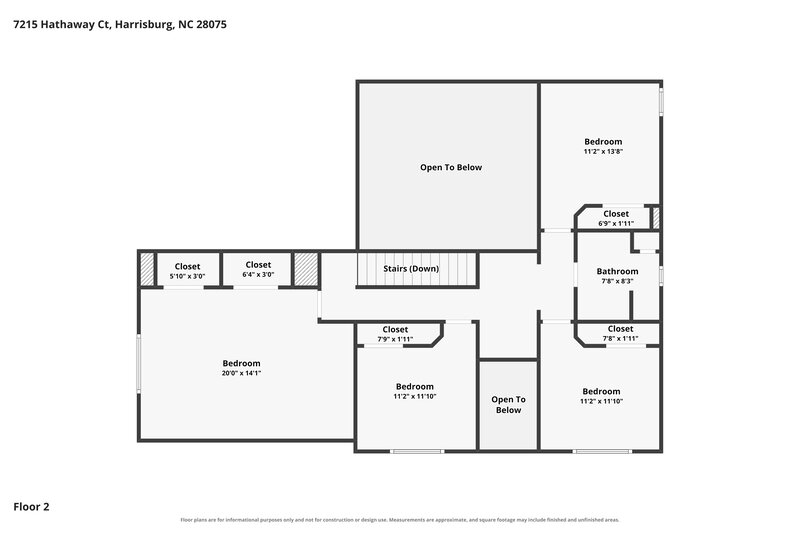 2,585/Mo, 7215 Hathaway Ct Harrisburg, NC 28075 Floor Plan View 2
