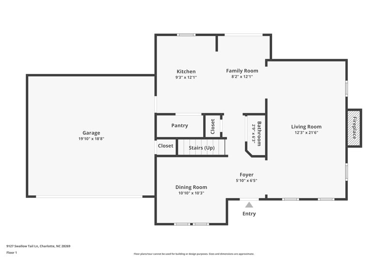 2,155/Mo, 9127 Swallow Tail Ln Charlotte, NC 28269 Floor Plan View