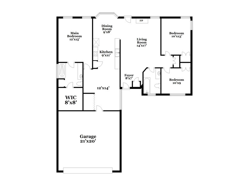 2,070/Mo, 4004 Lake Park Rd Indian Trail, NC 28079 Floor Plan View