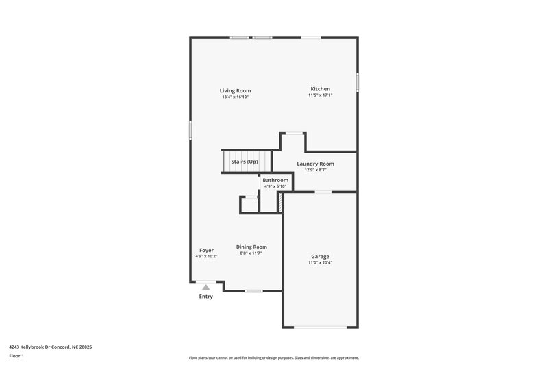 1,860/Mo, 4243 Kellybrook Dr Concord, NC 28025 Floor Plan View