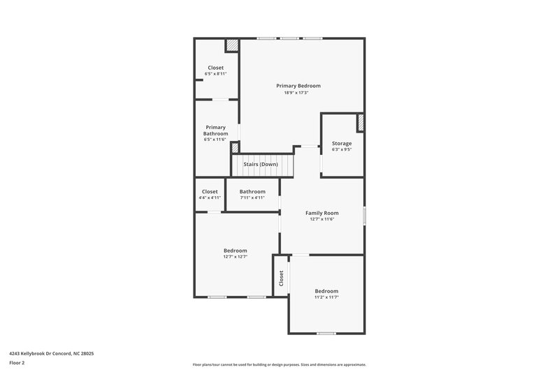 1,860/Mo, 4243 Kellybrook Dr Concord, NC 28025 Floor Plan View 2