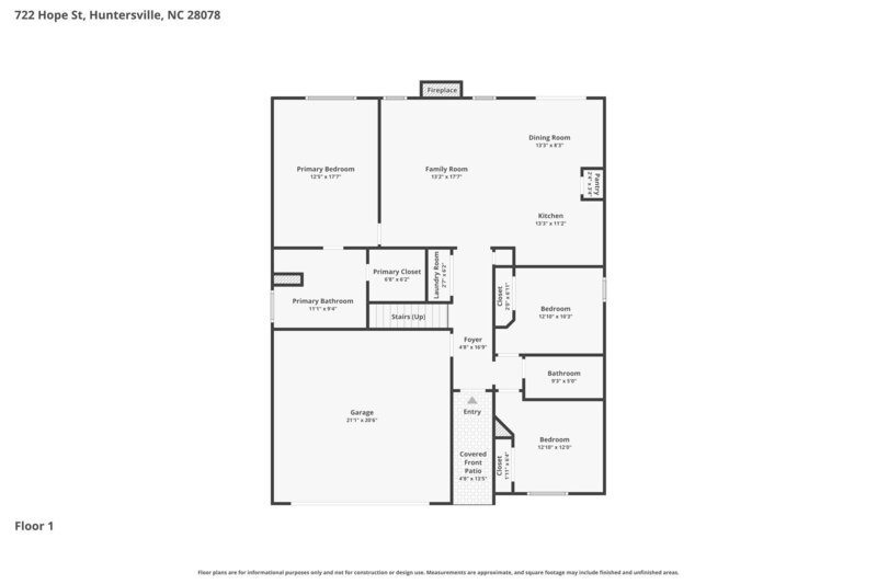 2,065/Mo, 722 Hope St Huntersville, NC 28078 Floorplan View
