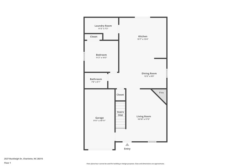 1,910/Mo, 2527 Buckleigh Dr Charlotte, NC 28215 Floorplan View
