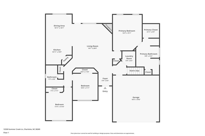 2,075/Mo, 12330 Summer Creek Ln Charlotte, NC 28269 Floor Plan View