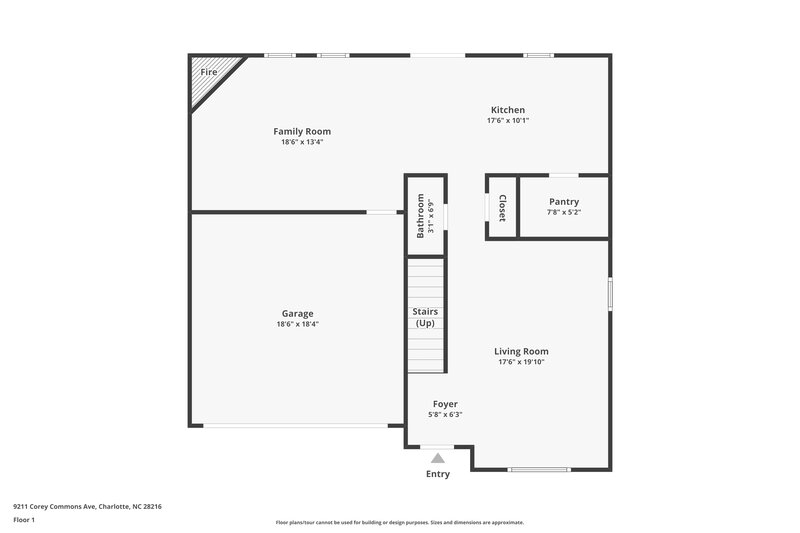 2,060/Mo, 9211 Corey Commons Ave Charlotte, NC 28216 Floor Plan View