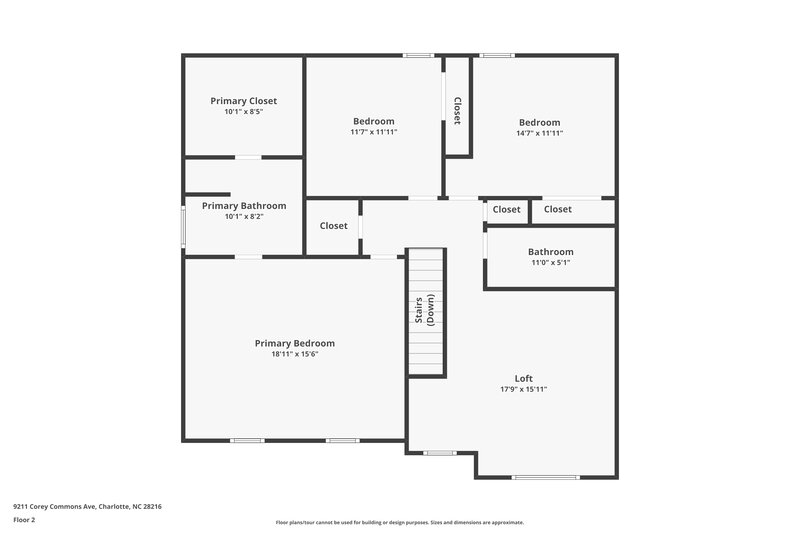 2,060/Mo, 9211 Corey Commons Ave Charlotte, NC 28216 Floor Plan View 2