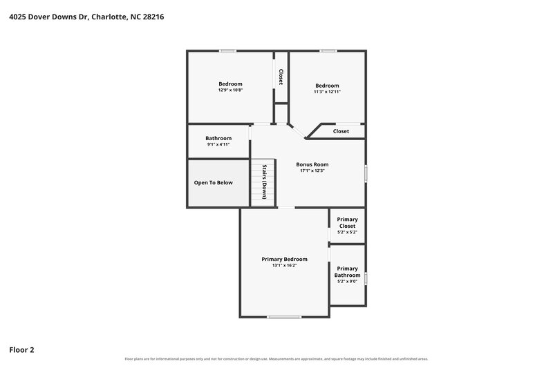 2,015/Mo, 4025 Dover Downs Dr Charlotte, NC 28216 Floor Plan View 2