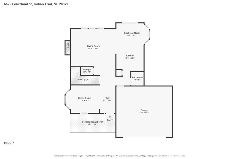 2,570/Mo, 6625 Courtland St Indian Trail, NC 28079 Floorplan View