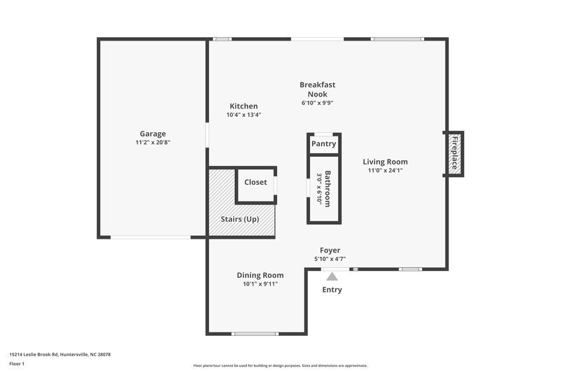 1,800/Mo, 15214 Leslie Brook Rd Huntersville, NC 28078 Floorplan View