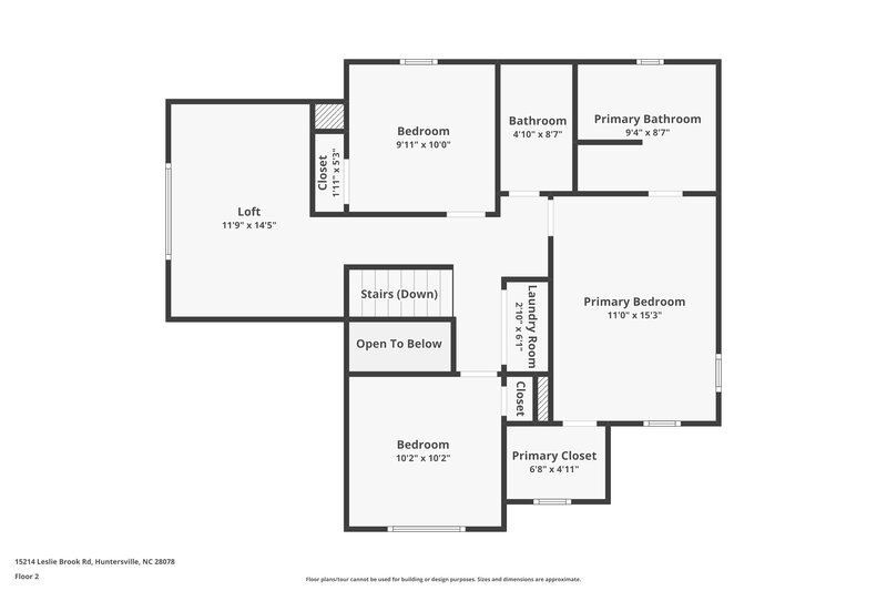 1,800/Mo, 15214 Leslie Brook Rd Huntersville, NC 28078 Floorplan View 2