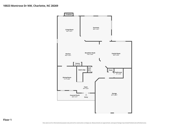 2,770/Mo, 10023 Montrose Dr NW Charlotte, NC 28269 Floor Plan View