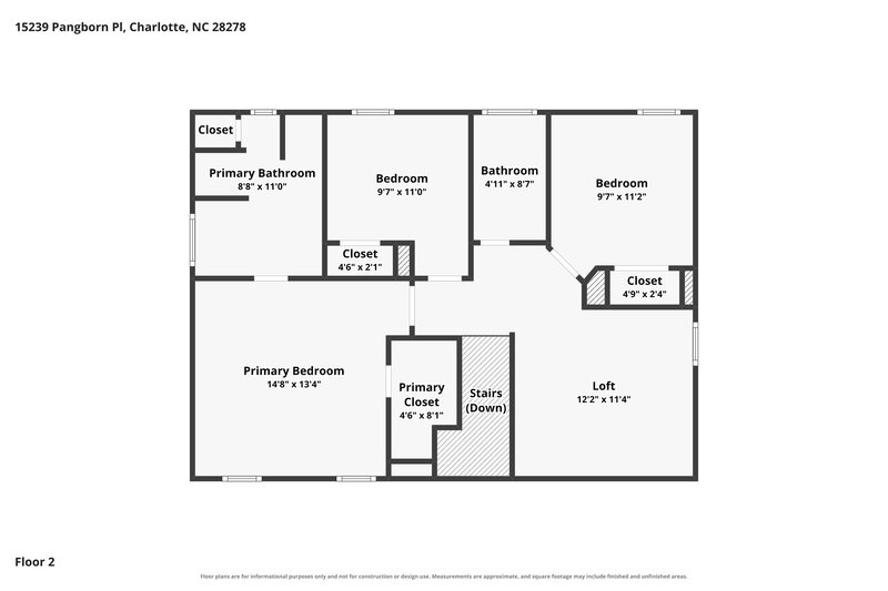 2,170/Mo, 15239 Pangborn Pl Charlotte, NC 28278 Floorplan View 2