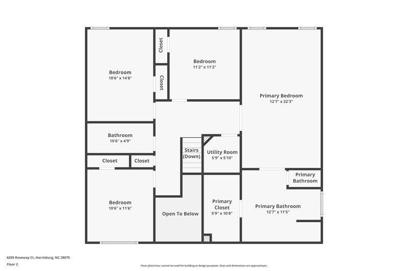 2,355/Mo, 6205 Roseway Ct Harrisburg, NC 28075 Floor Plan View 2