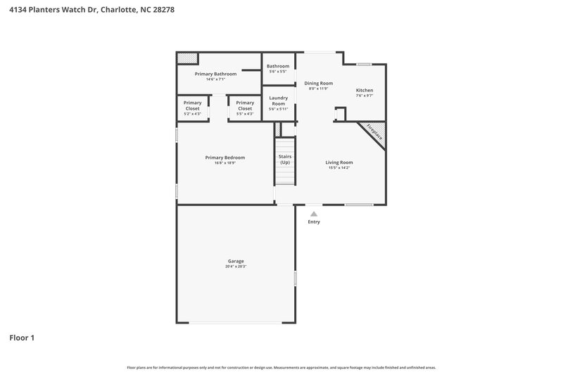 2,085/Mo, 4134 Planters Watch Dr Charlotte, NC 28278 Floor Plan View
