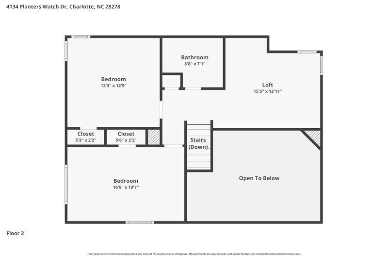 2,085/Mo, 4134 Planters Watch Dr Charlotte, NC 28278 Floor Plan View 2