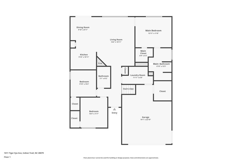 2,060/Mo, 1011 Tiger Eye Ave Indian Trail, NC 28079 Floor Plan View