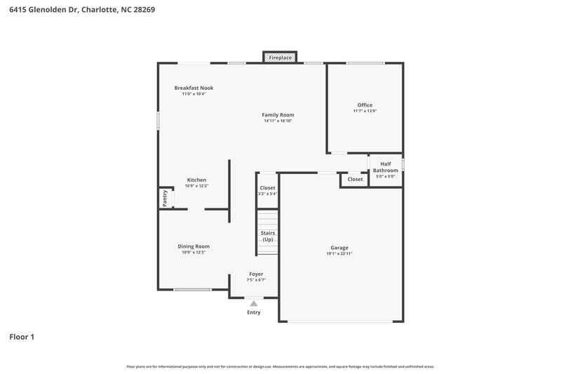 2,425/Mo, 6415 Glenolden Dr Charlotte, NC 28269 Floor Plan View
