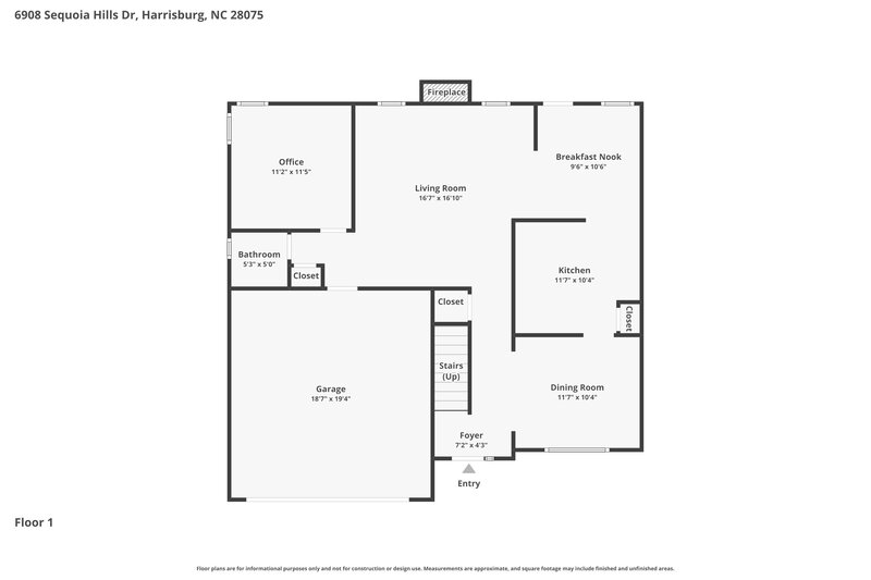 2,350/Mo, 6908 Sequoia Hills Dr Harrisburg, NC 28075 Floor Plan View