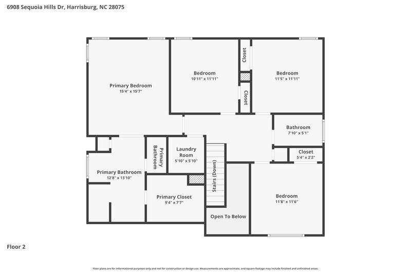 2,350/Mo, 6908 Sequoia Hills Dr Harrisburg, NC 28075 Floor Plan View 2