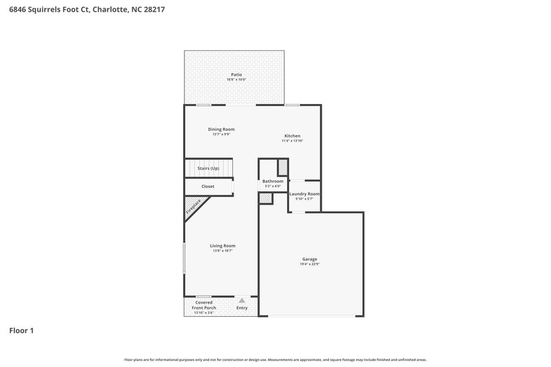 1,985/Mo, 6846 Squirrels Foot Ct Charlotte, NC 28217 Floor Plan View