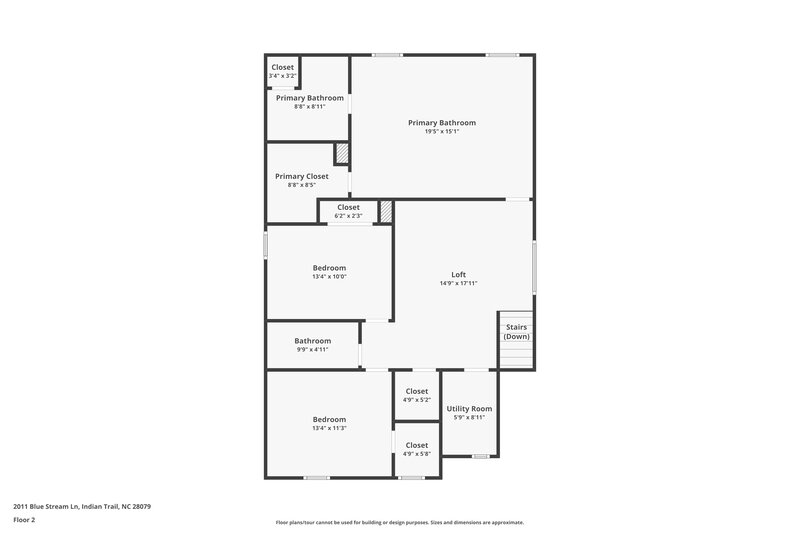 1,950/Mo, 2011 Blue Stream Ln Indian Trail, NC 28079 Floor Plan View 2