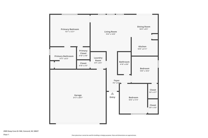 2,500/Mo, 2909 Deep Cove Dr NW Concord, NC 28027 Floor Plan View
