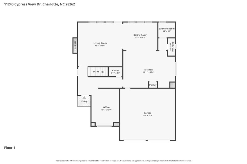 2,520/Mo, 11240 Cypress View Dr Charlotte, NC 28262 Floor Plan View