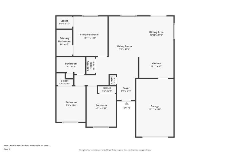 1,765/Mo, 2659 Captains Watch Kannapolis, NC 28083 Floor Plan View