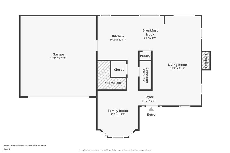 2,030/Mo, 15476 Stone Hollow Dr Huntersville, NC 28078 Floor Plan View