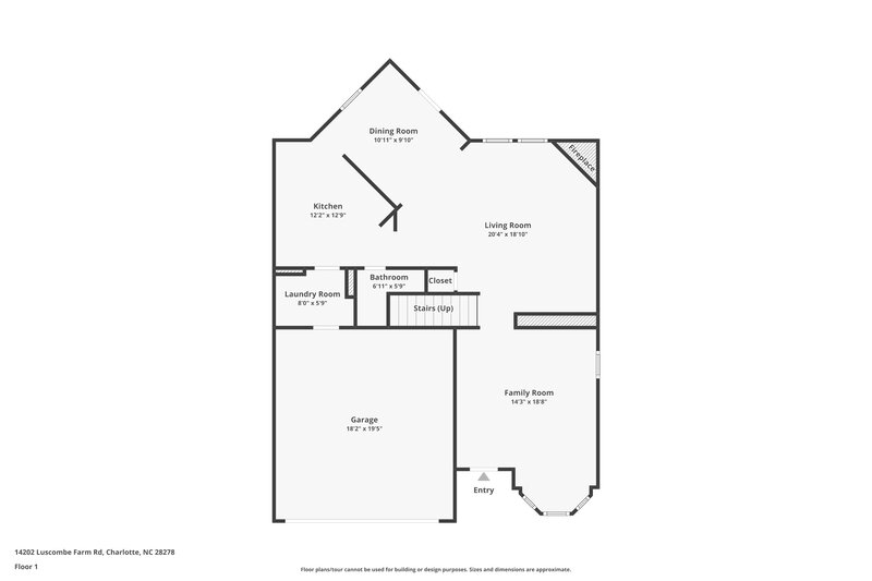 1,955/Mo, 14202 Luscombe Farm Rd Charlotte, NC 28278 Floor Plan View