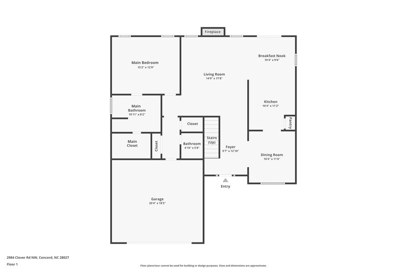 3,430/Mo, 2984 Clover Rd NW Concord, NC 28027 Floor Plan View